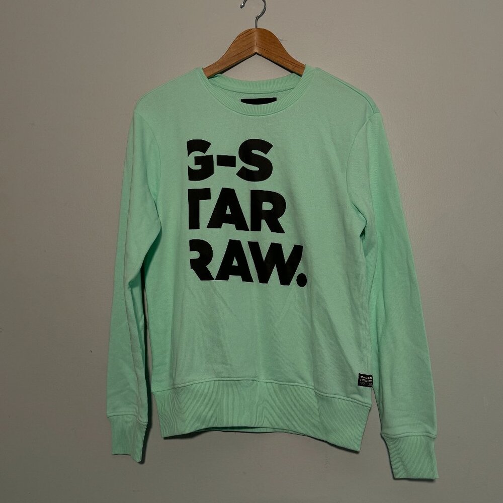 NEW G-Star Raw Mint Green Pastel Brand Sweater Pullover Tee Shirt S